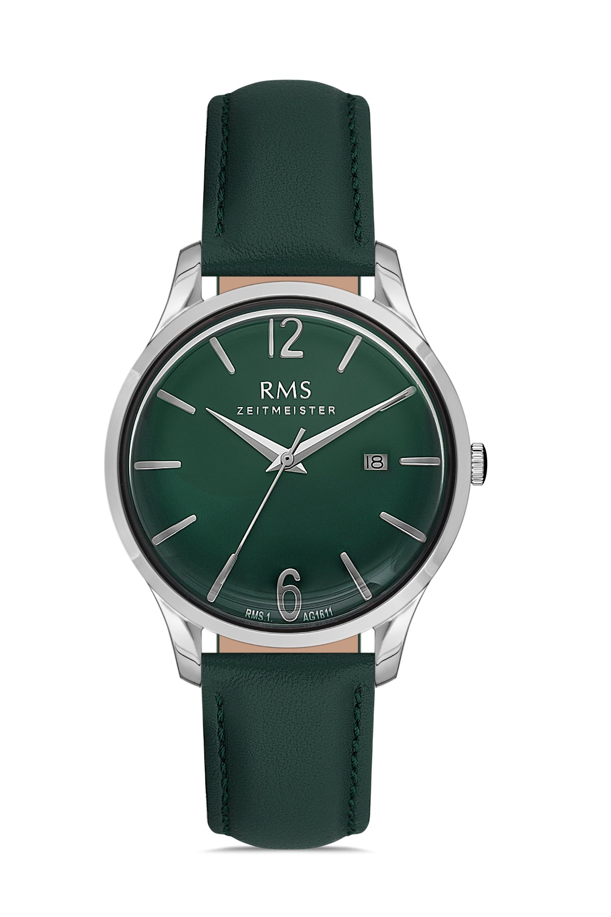 RMS Green Dial Silver Coated Men's Watch - RMS.1.AG1611.06