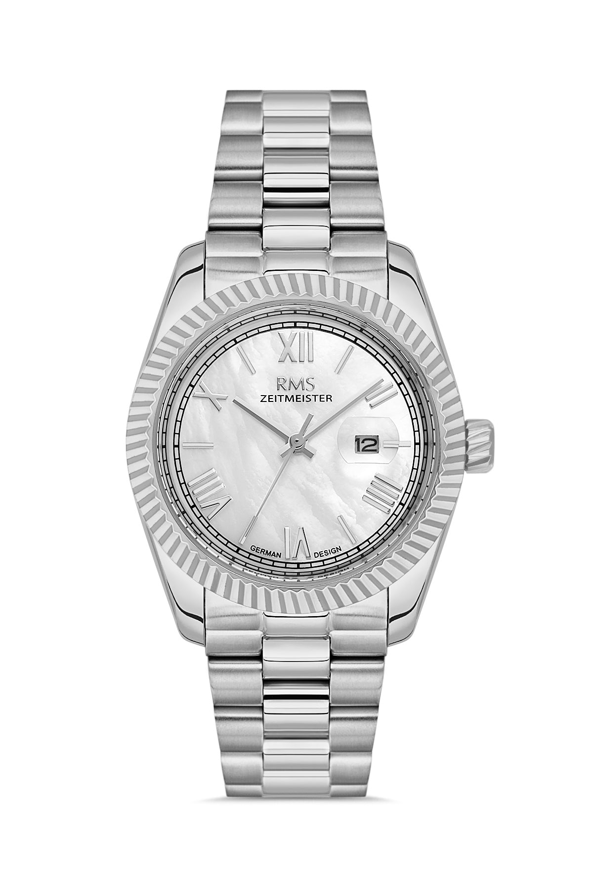 RMS Women's With Date Silver Dial Silver Stainless Steel Watch - RMS.1.AG1642.01