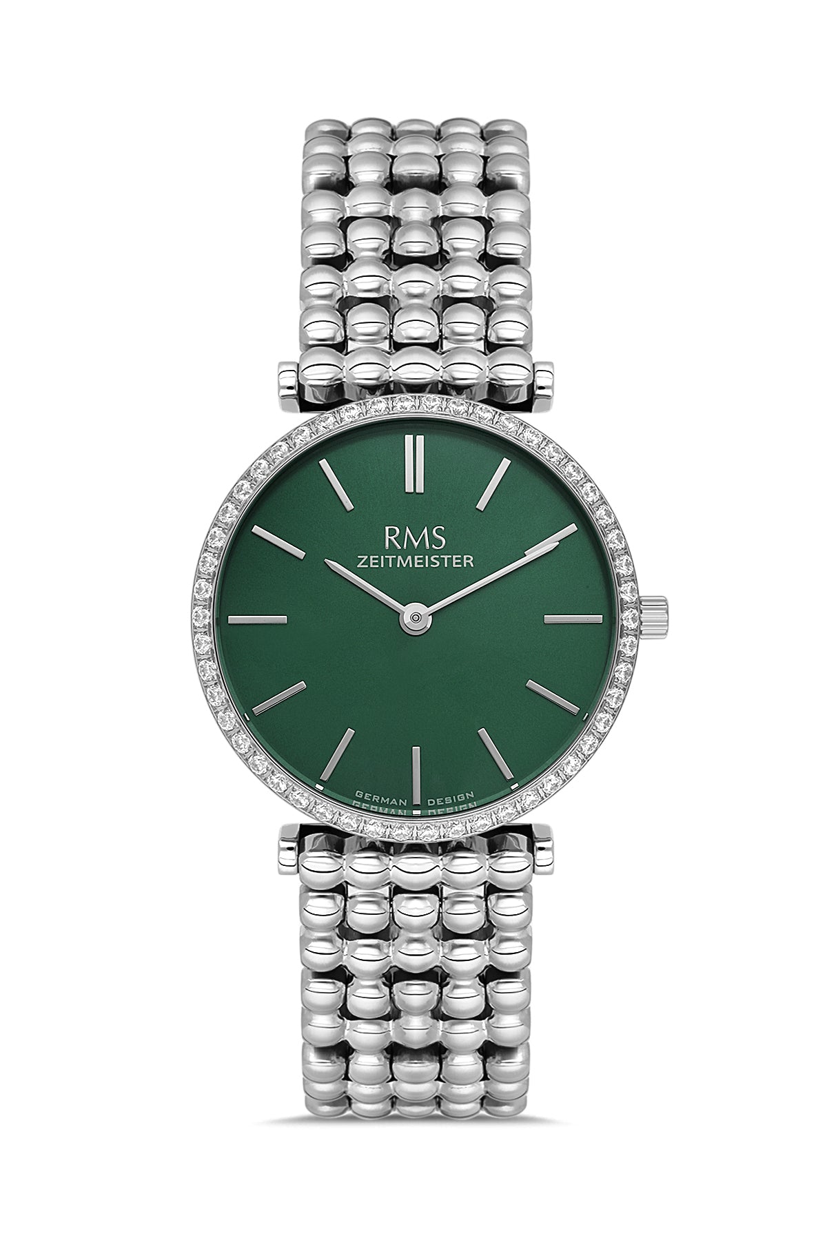 RMS Silver Plated Green Dial Women's Watch - RMS.1.AG1646.04