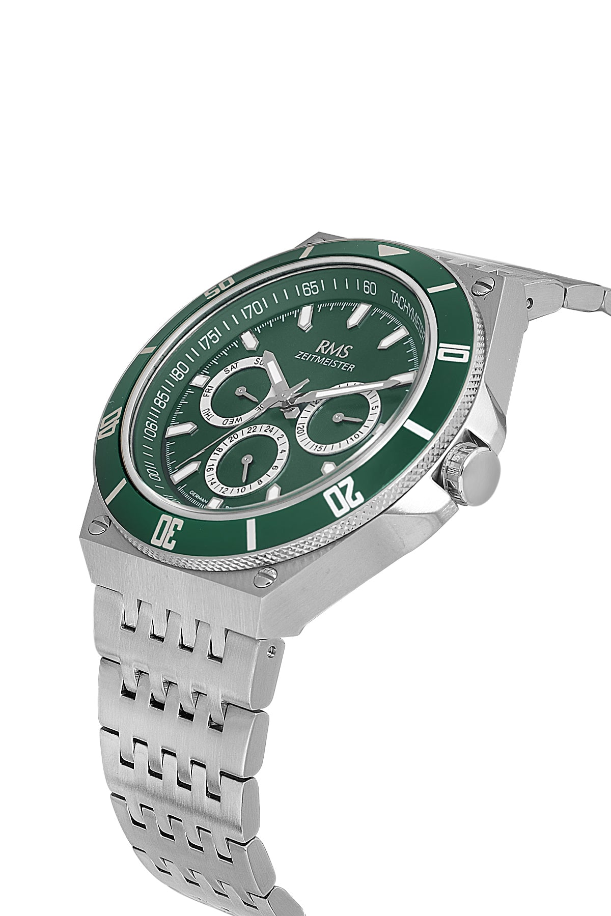 RMS Green Dial Silver Coated Men's Watch - RMS.1.AG1409.03