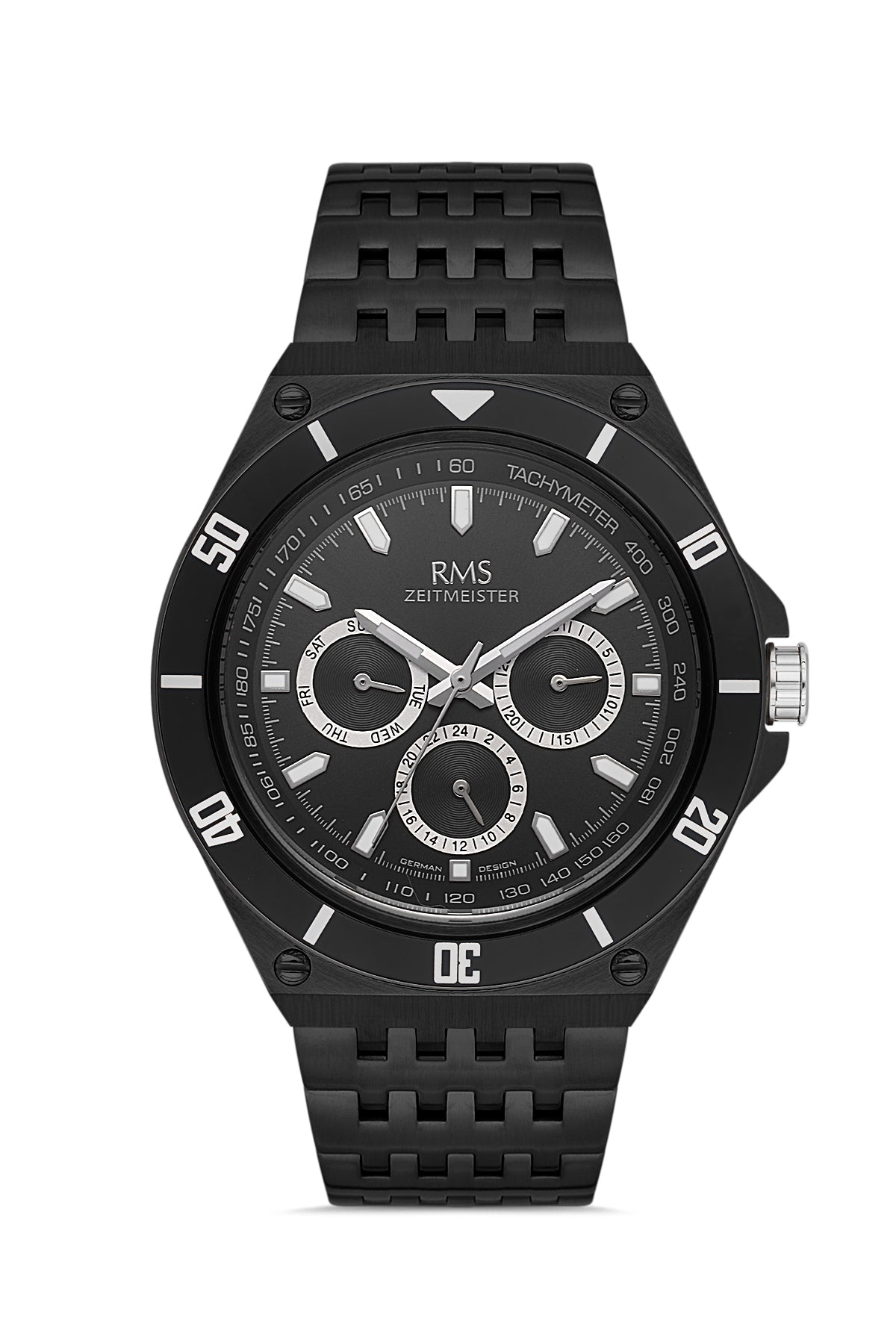 RMS Black Dial Black Coated Men's Watch - RMS.1.AG1409.04