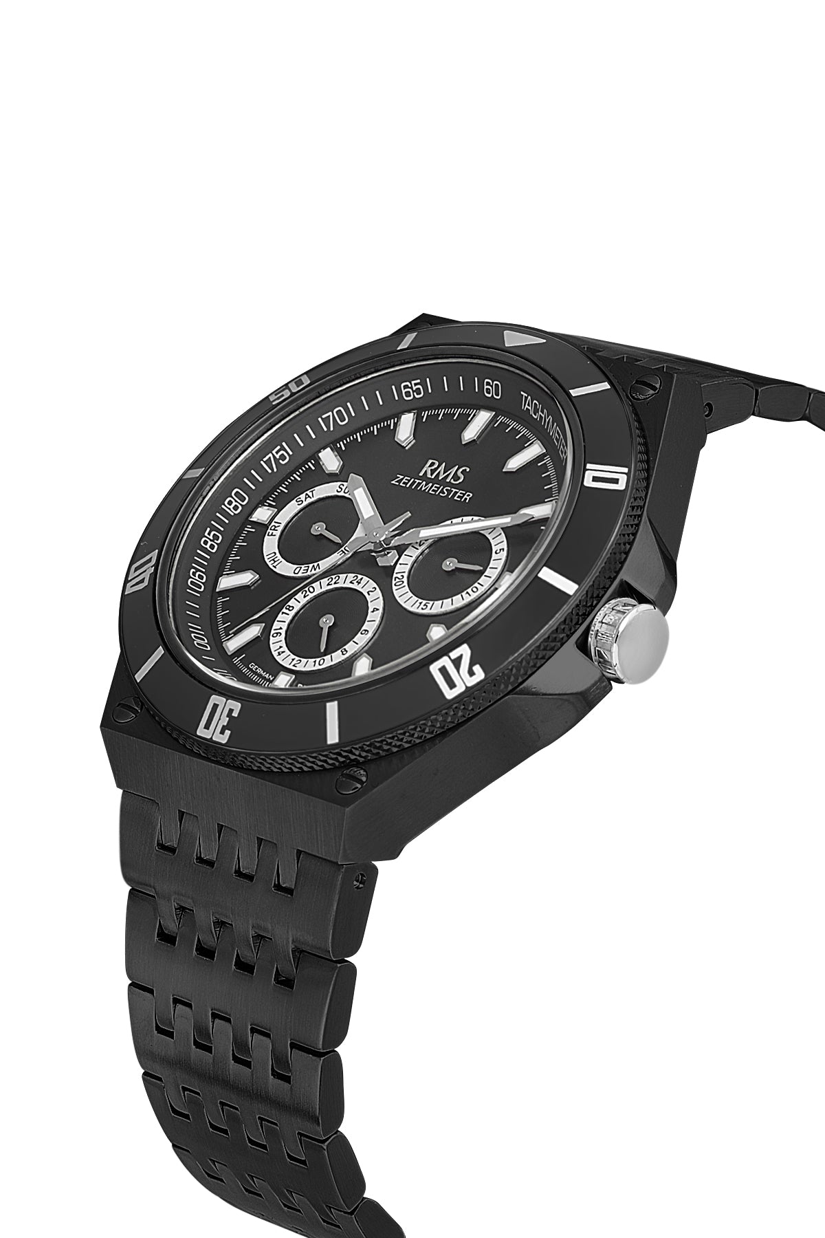 RMS Black Dial Black Coated Men's Watch - RMS.1.AG1409.04