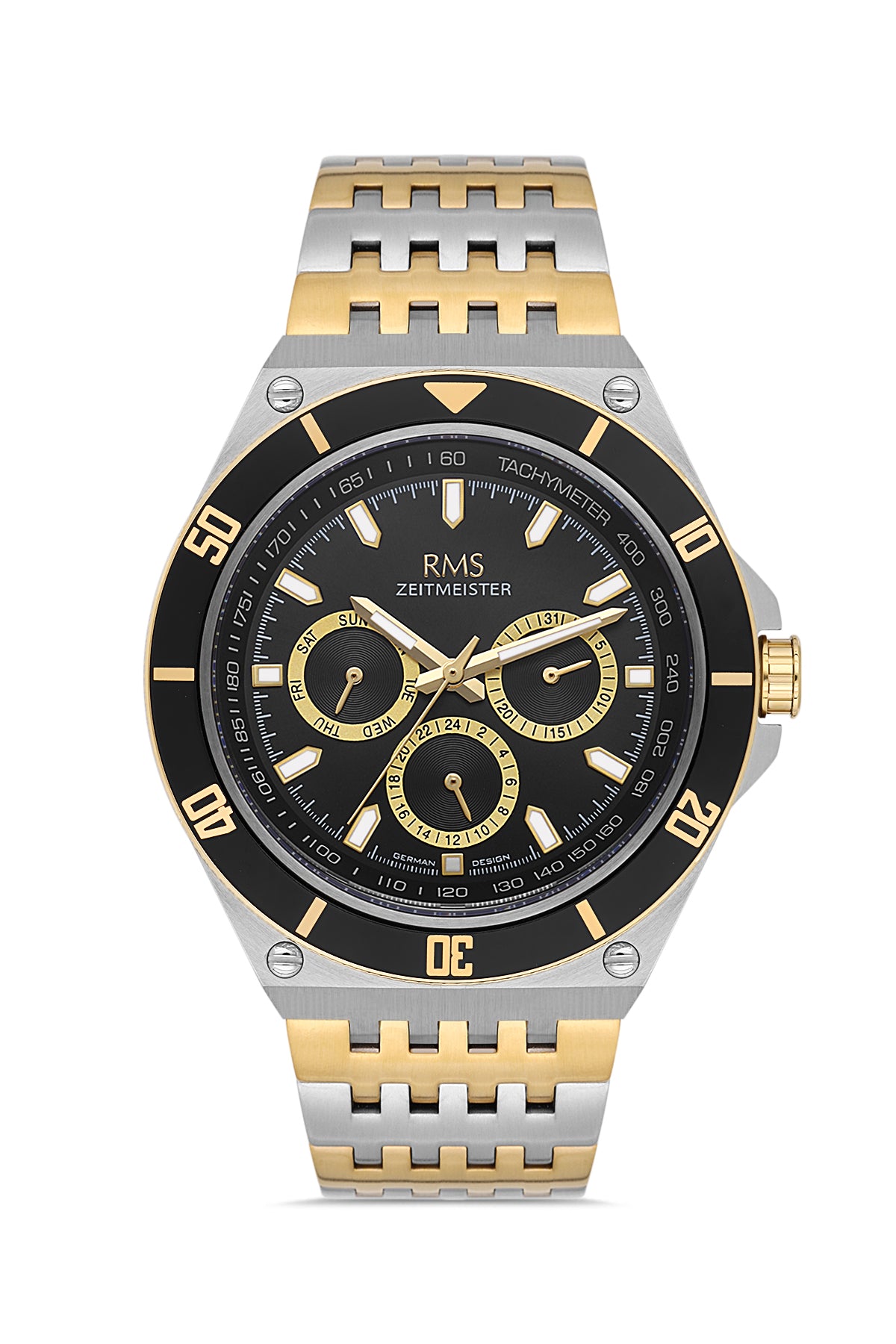 RMS Black Dial Yellow White Coated Men's Watch - RMS.1.AG1409.09