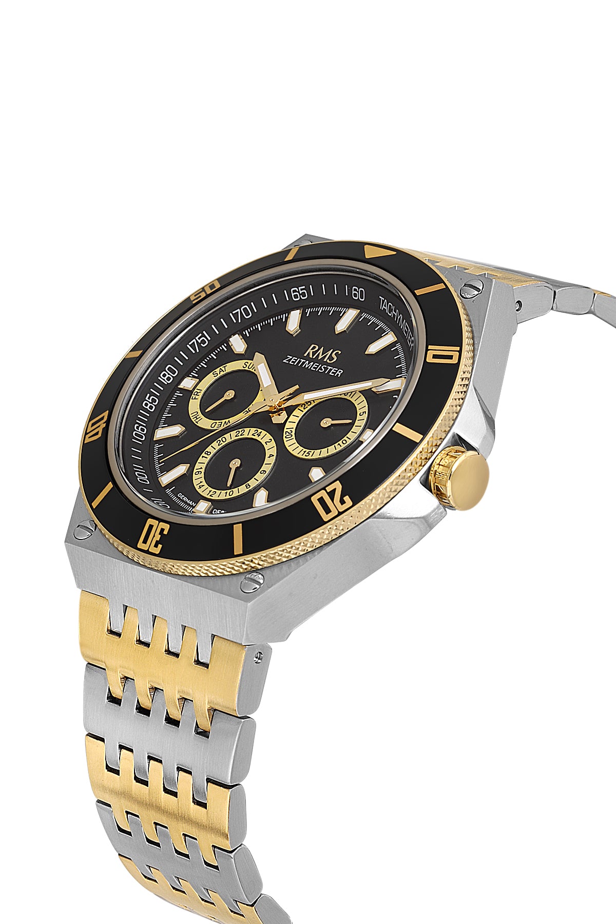 RMS Black Dial Yellow White Coated Men's Watch - RMS.1.AG1409.09 - 3