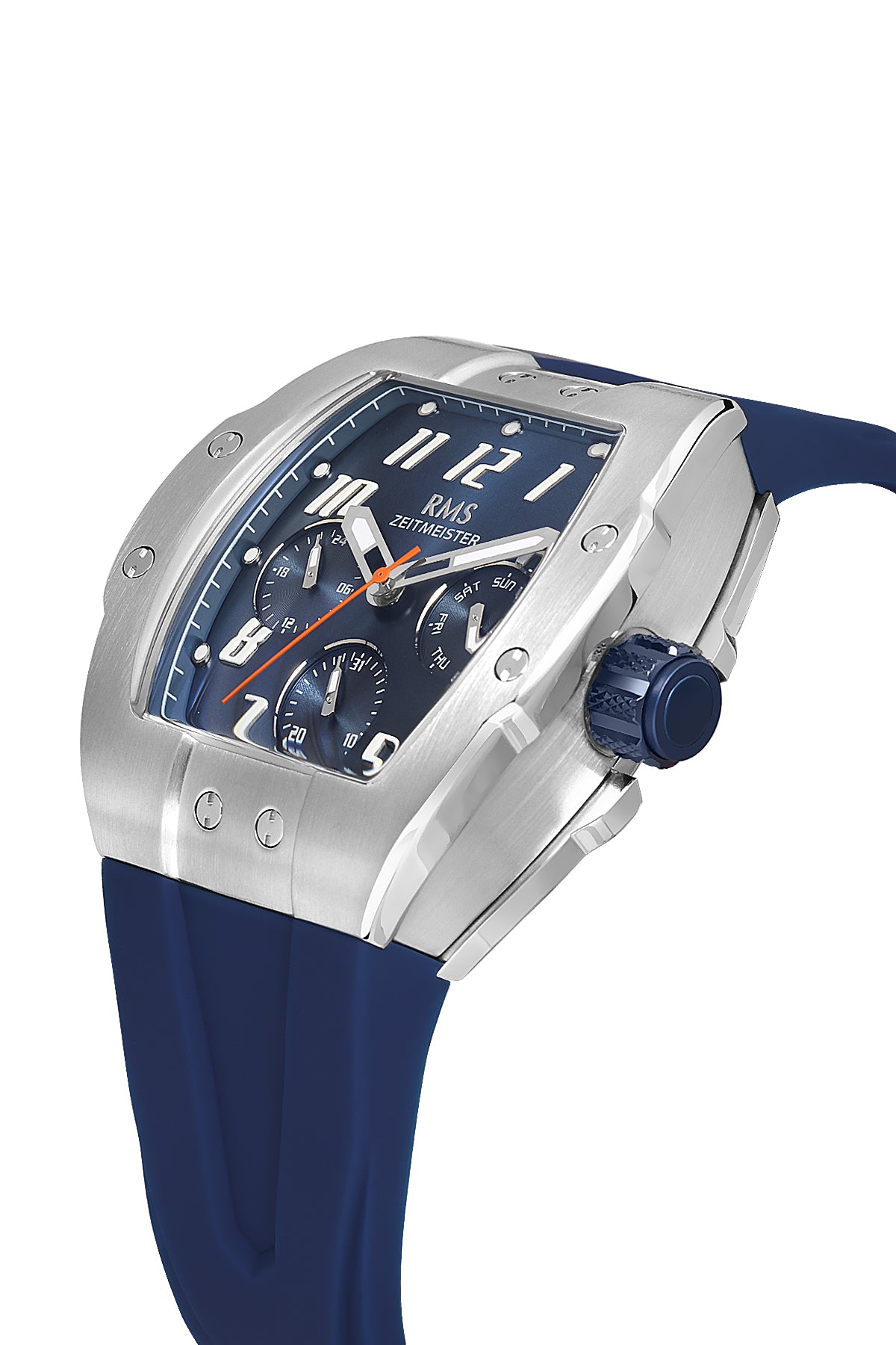 RMS Black Dial Silver Coated Men's Watch - RMS.1.AG1643.03