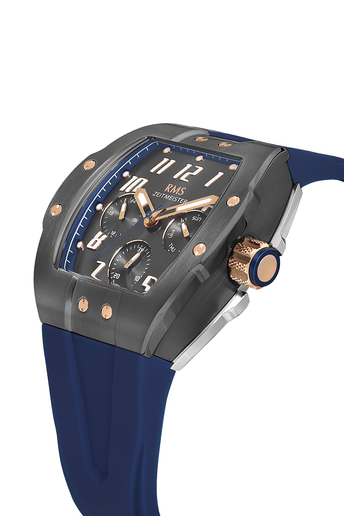 RMS Silver Dial Gunmetal Coated Men's Watch - RMS.1.AG1643.05