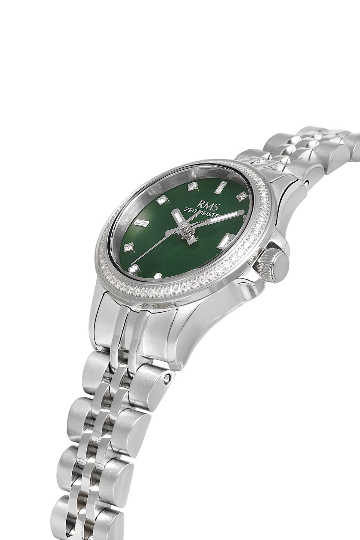 RMS Green Dial Silver Coated Women's Watch - RMS.1.AG1604.03