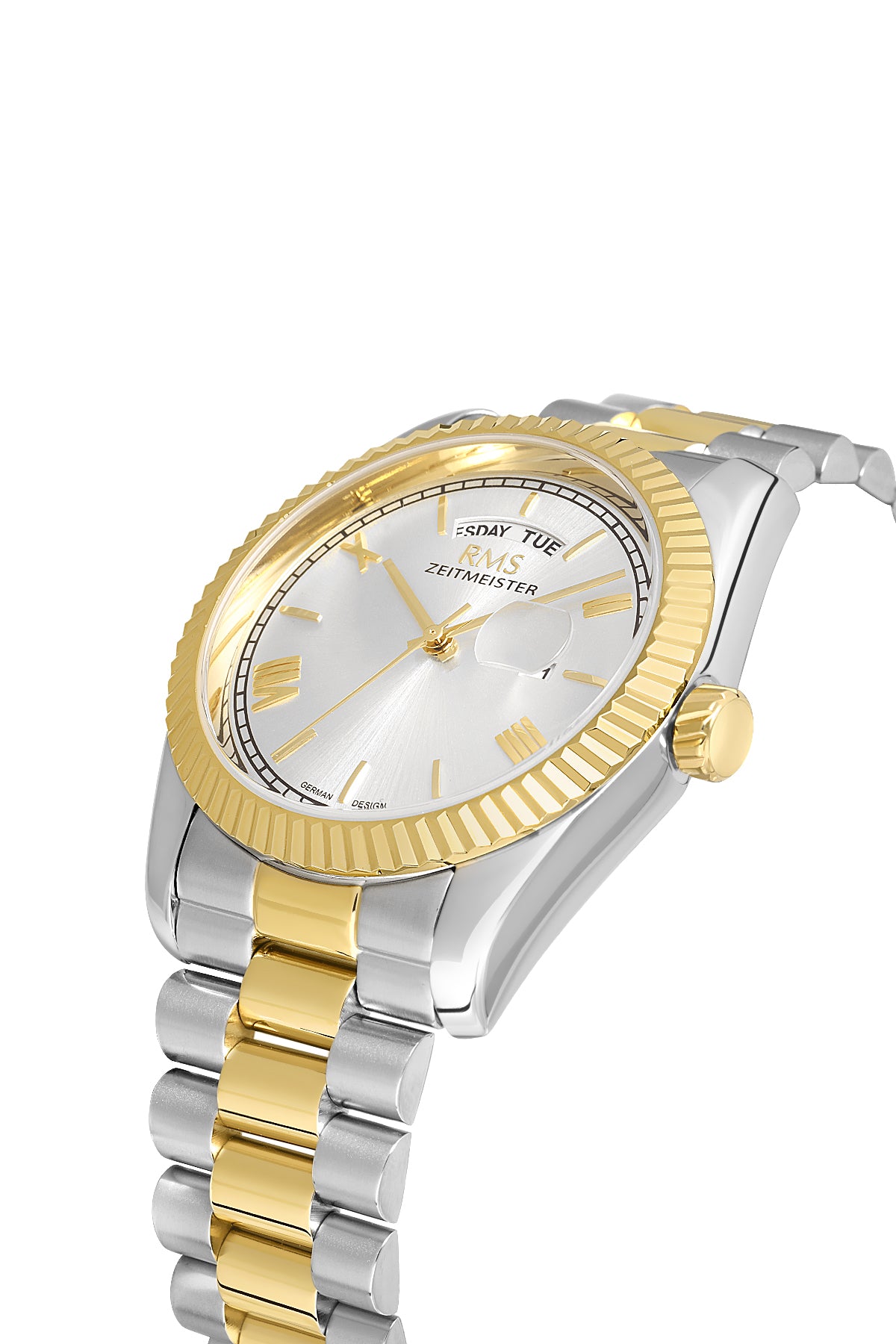RMS Silver Dial Yellow White Coated Men's Watch - RMS.1.AG1641.08