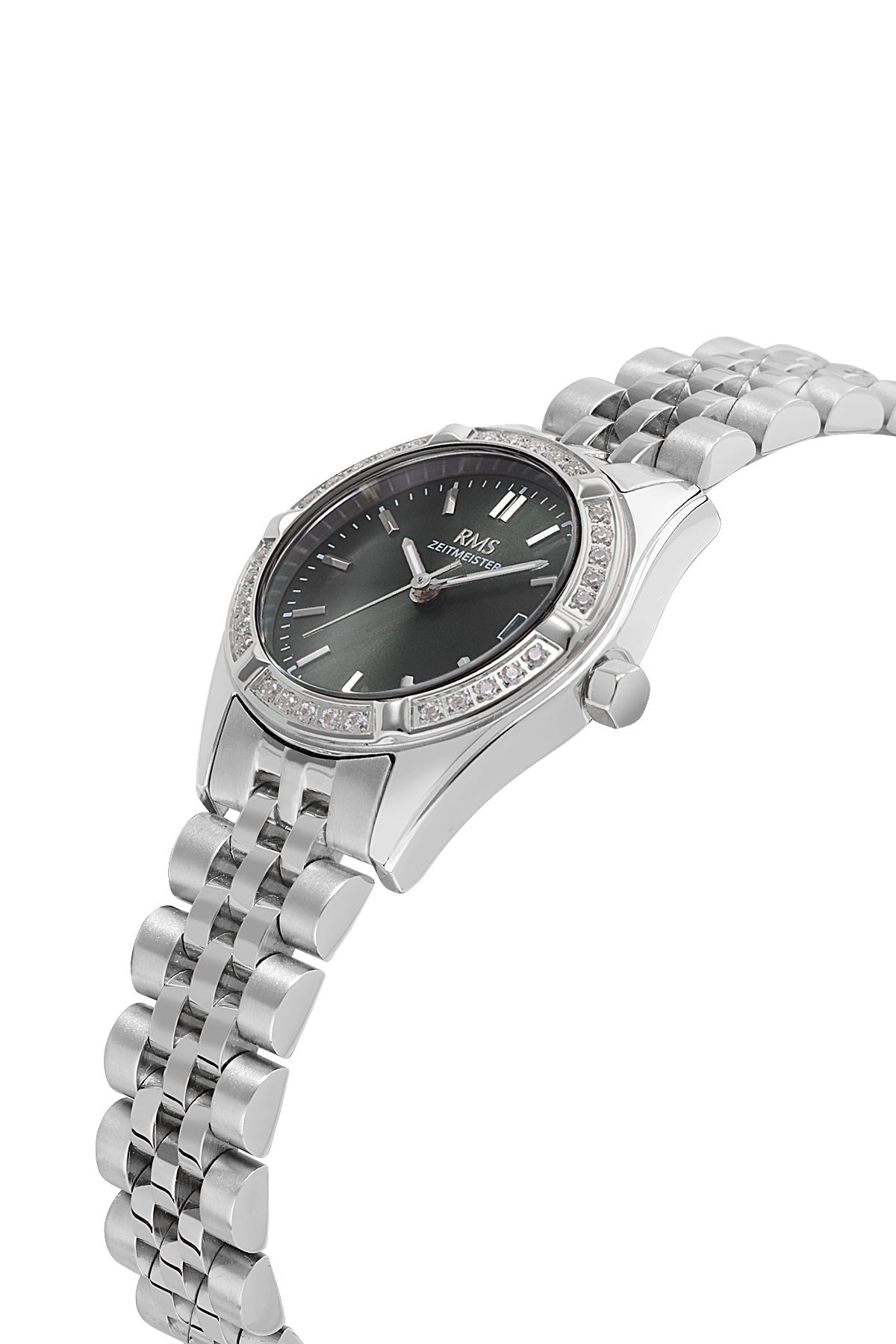 RMS Black Dial Silver Coated Women's Watch - RMS.1.AG1605.02