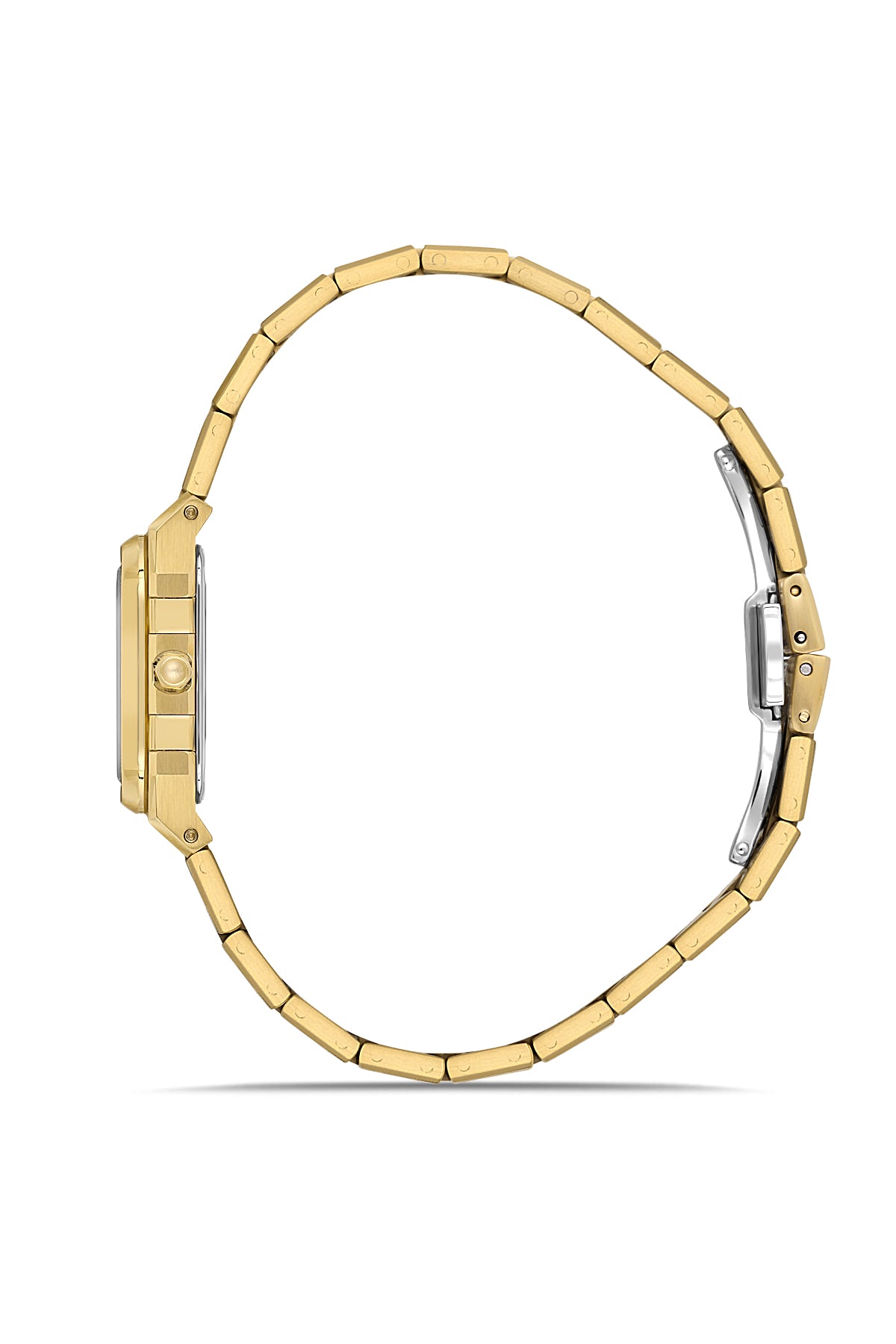 RMS Zeitmeister RMS.1.AG1581.06 women's watch with silver dial, gold case and stainless steel bracelet – side view