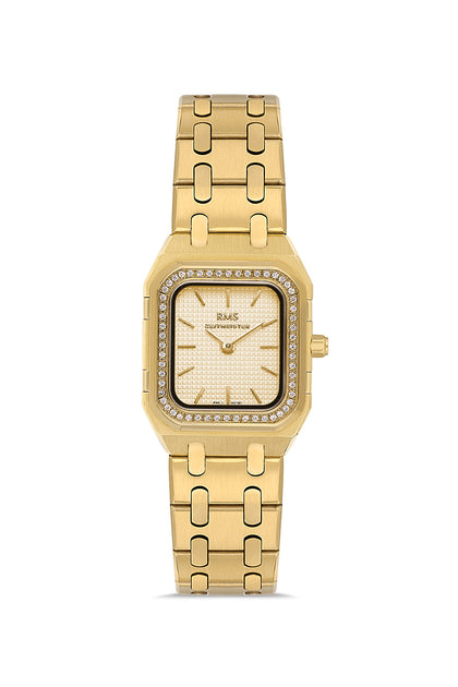 RMS Zeitmeister Gold Dial Gold Plated Women's Watch - Stainless Steel Bracelet - RMS.1.AG1581.07