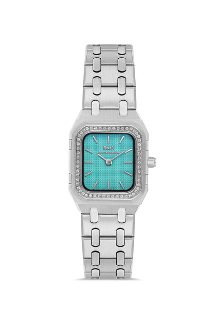 RMS Zeitmeister Tiffany Blue Dial Silver Plated Women's Watch - Stainless Steel Bracelet - RMS.1.AG1581.08
