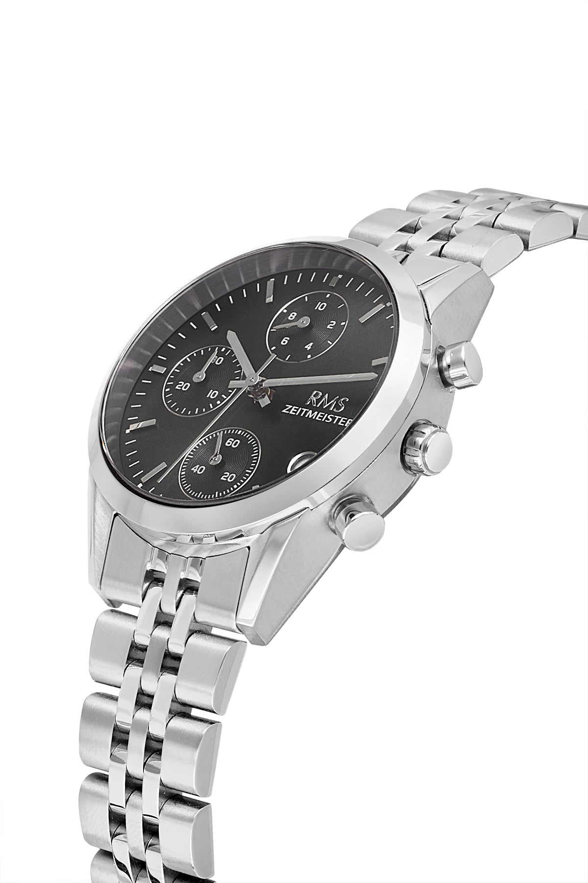 RMS Black Dial Silver Coated Women's Watch - RMS.1.AG1594.02