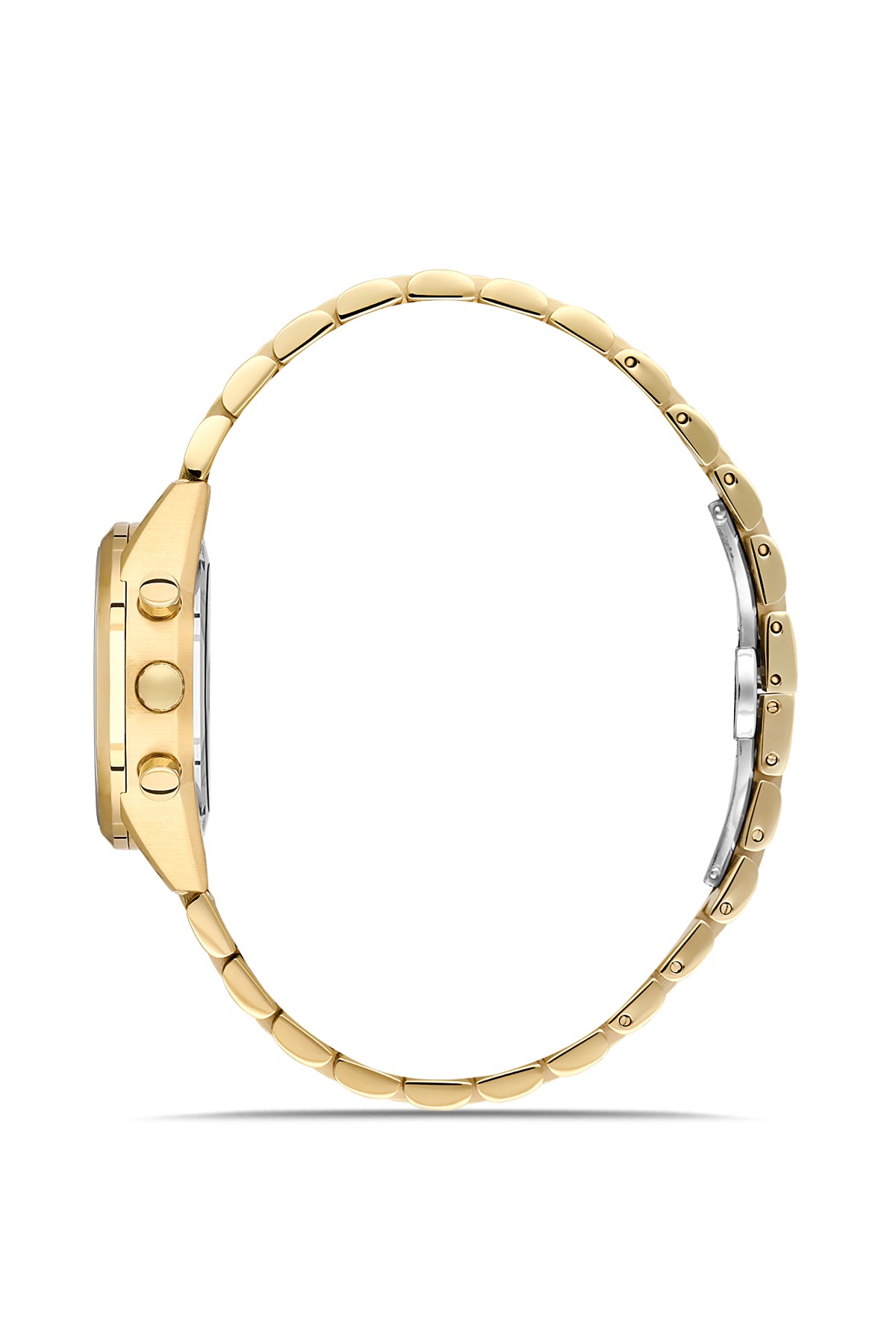 RMS Zeitmeister RMS.1.AG1594.10 women's watch with gold dial, gold case and stainless steel bracelet – side view
