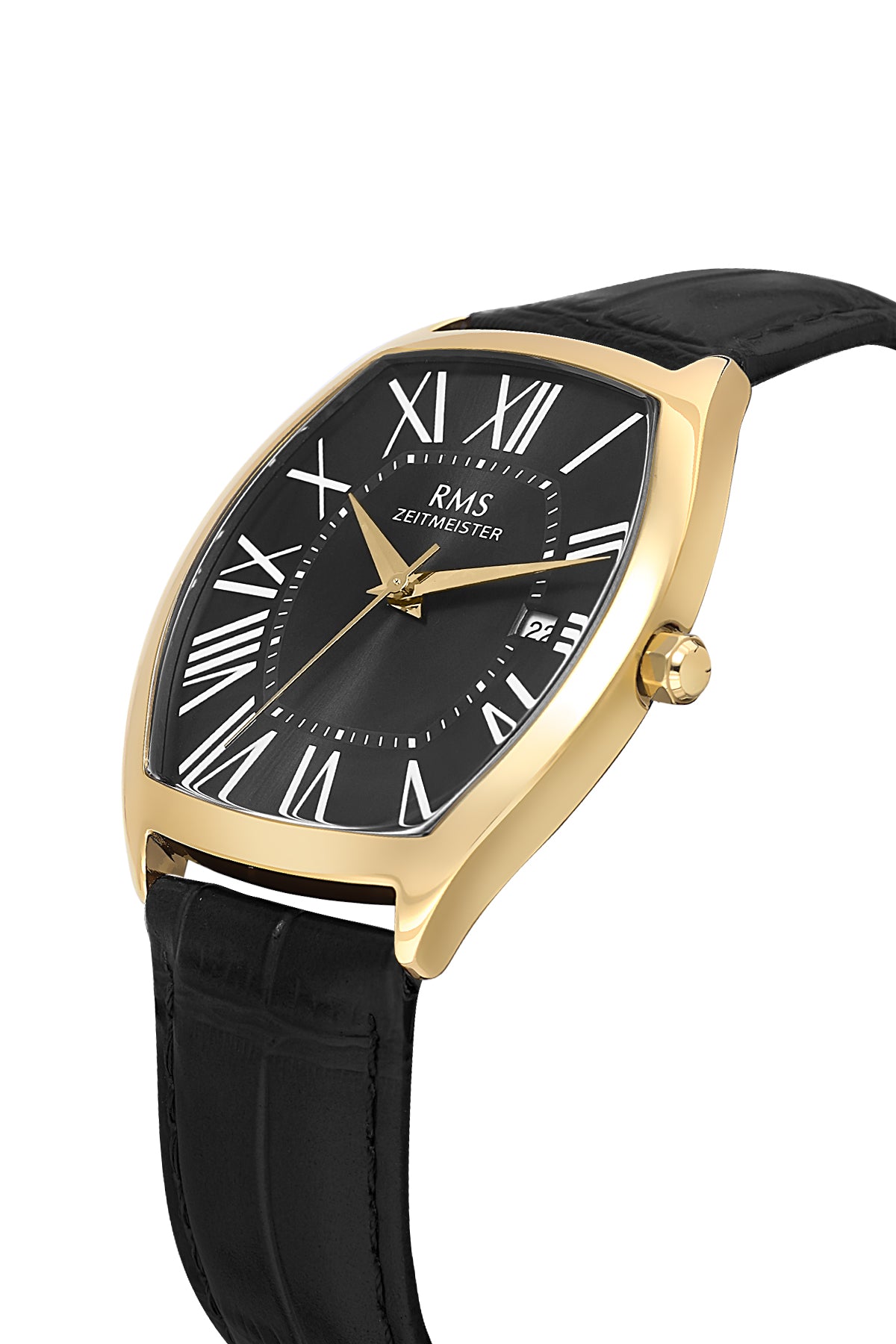 RMS Black Dial Yellow Coated Men's Watch - RMS.1.AG1627.06