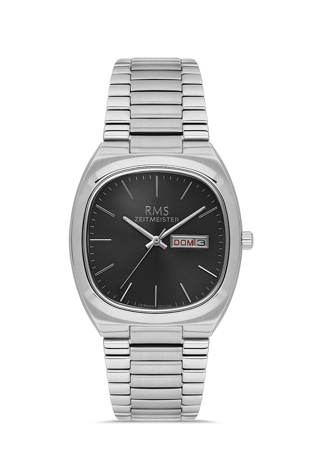 RMS Black Dial Silver Coated Men's Watch - RMS.1.AG2049.02