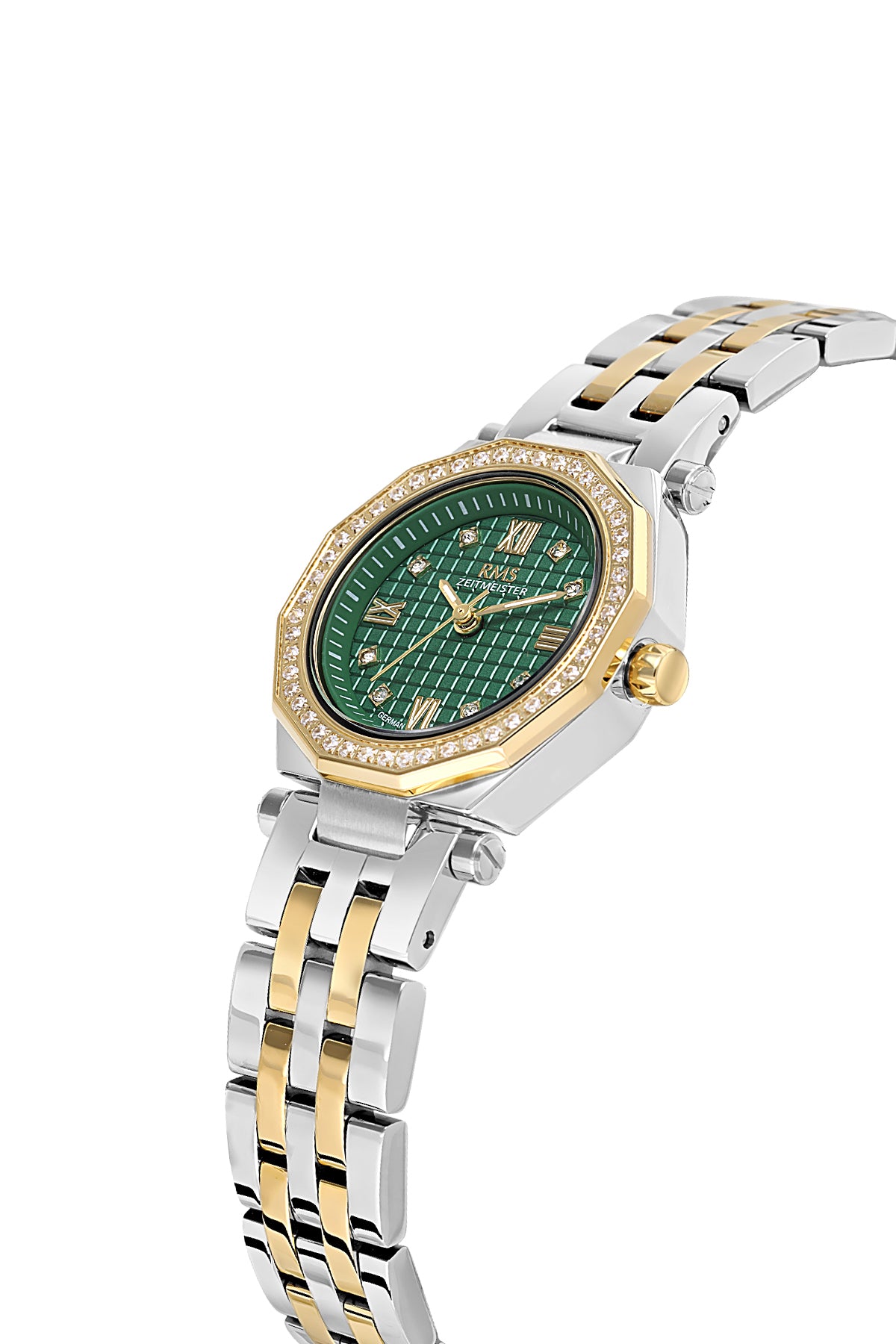 RMS Green Dial Yellow White Coated Women's Watch - RMS.1.AG2056.03
