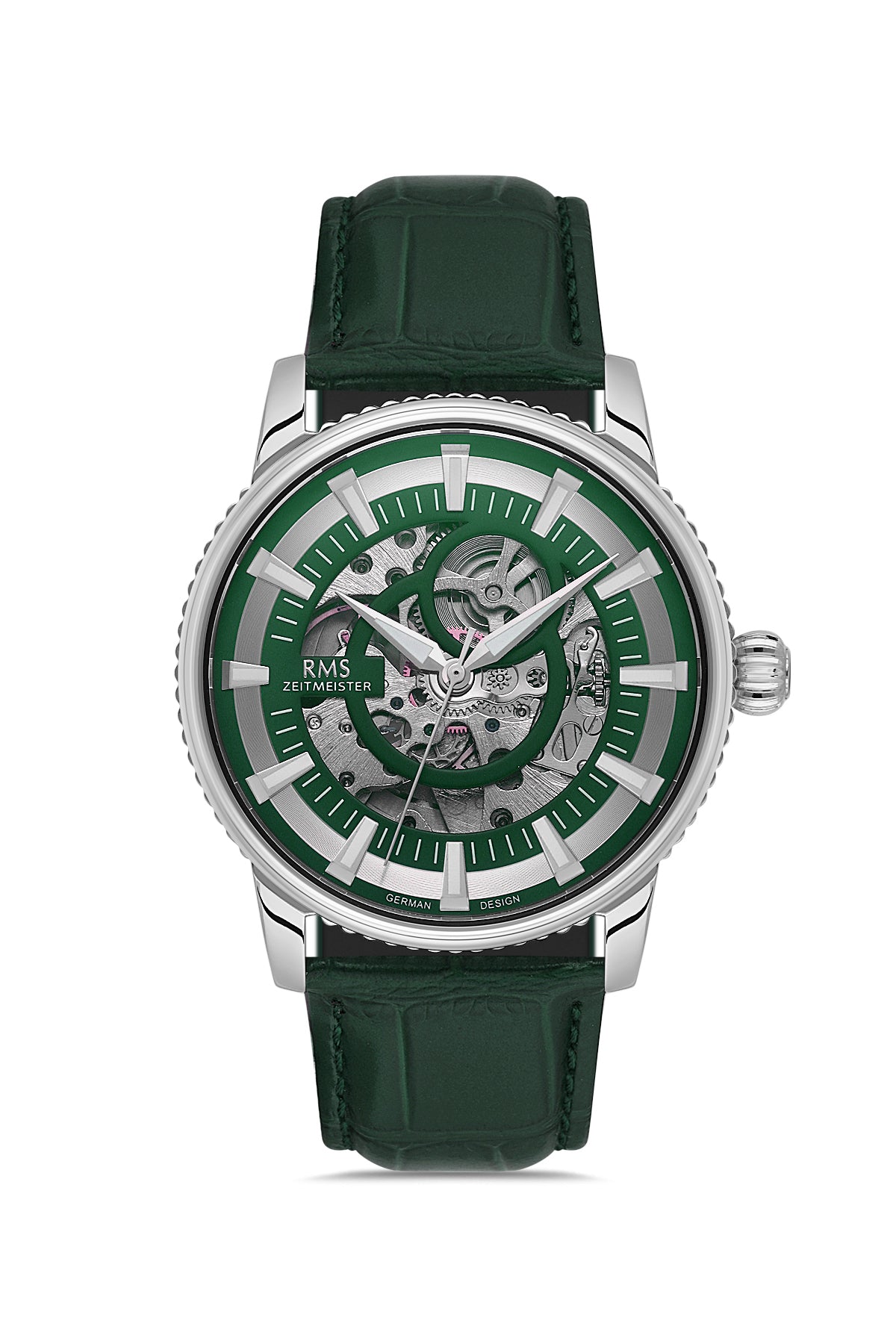 RMS Green Dial Silver Coated Men's Watch - RMS.1.AG1640.03