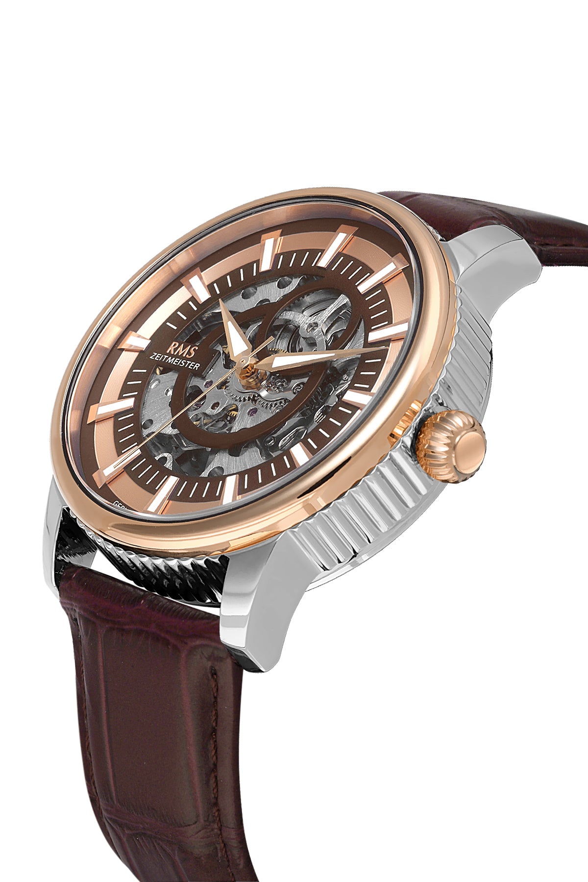 RMS Brown Dial Rose White Coated Men's Watch - RMS.1.AG1640.05