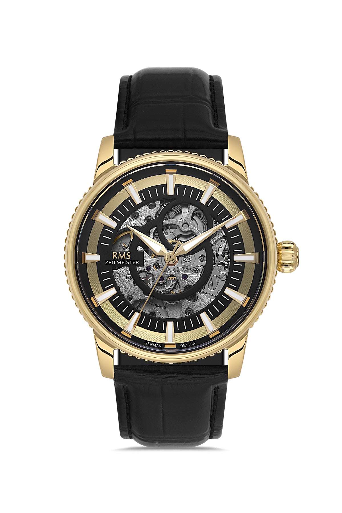 RMS Black Dial Yellow Coated Men's Watch - RMS.1.AG1640.06