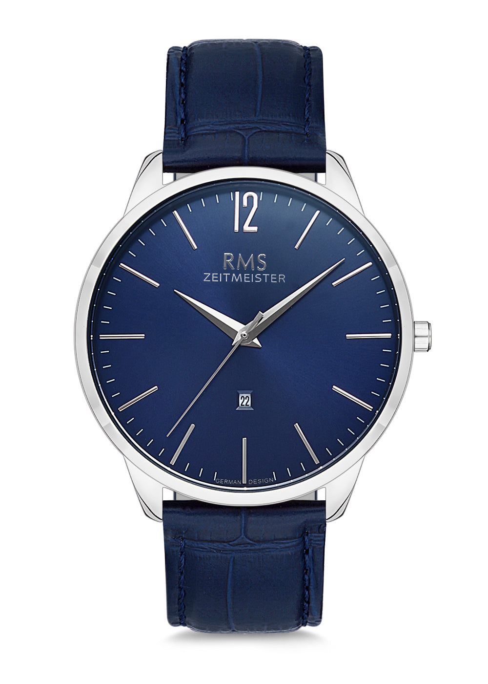 RMS Blue Dial Silver Coated Men's Watch - RMS.1.AG1241.19