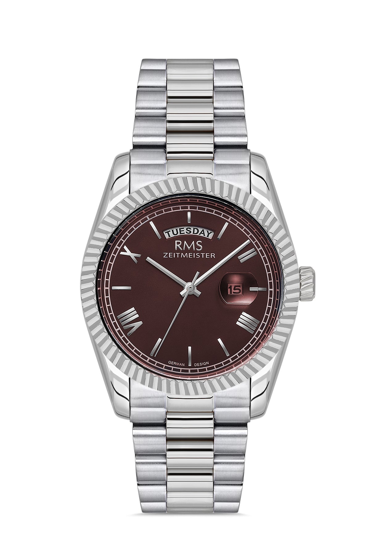RMS Brown Dial Silver Coated Men's Watch - RMS.1.AG1641.06