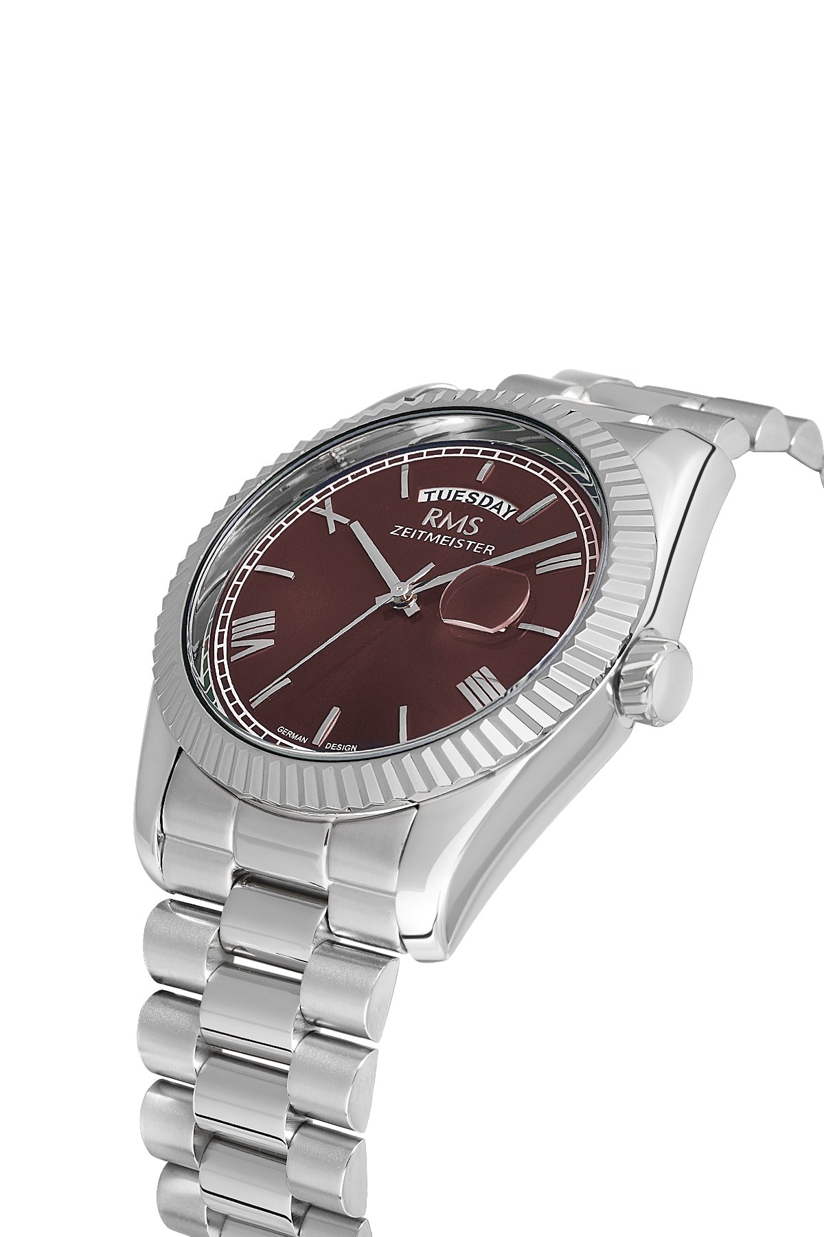 RMS Brown Dial Silver Coated Men's Watch - RMS.1.AG1641.06