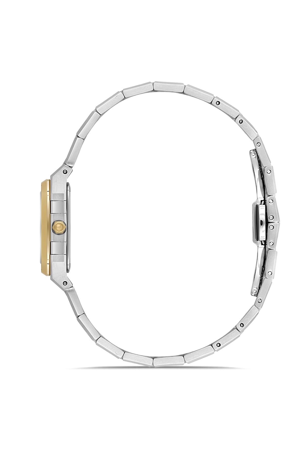 RMS Zeitmeister RMS.1.AG1581.05 women's watch with black dial, two-tone case and stainless steel bracelet – angled view