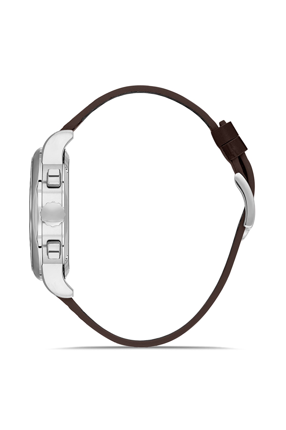 RMS Zeitmeister RMS.1.AG1624.13 men's watch with gray dial, silver case and genuine leather strap – side view