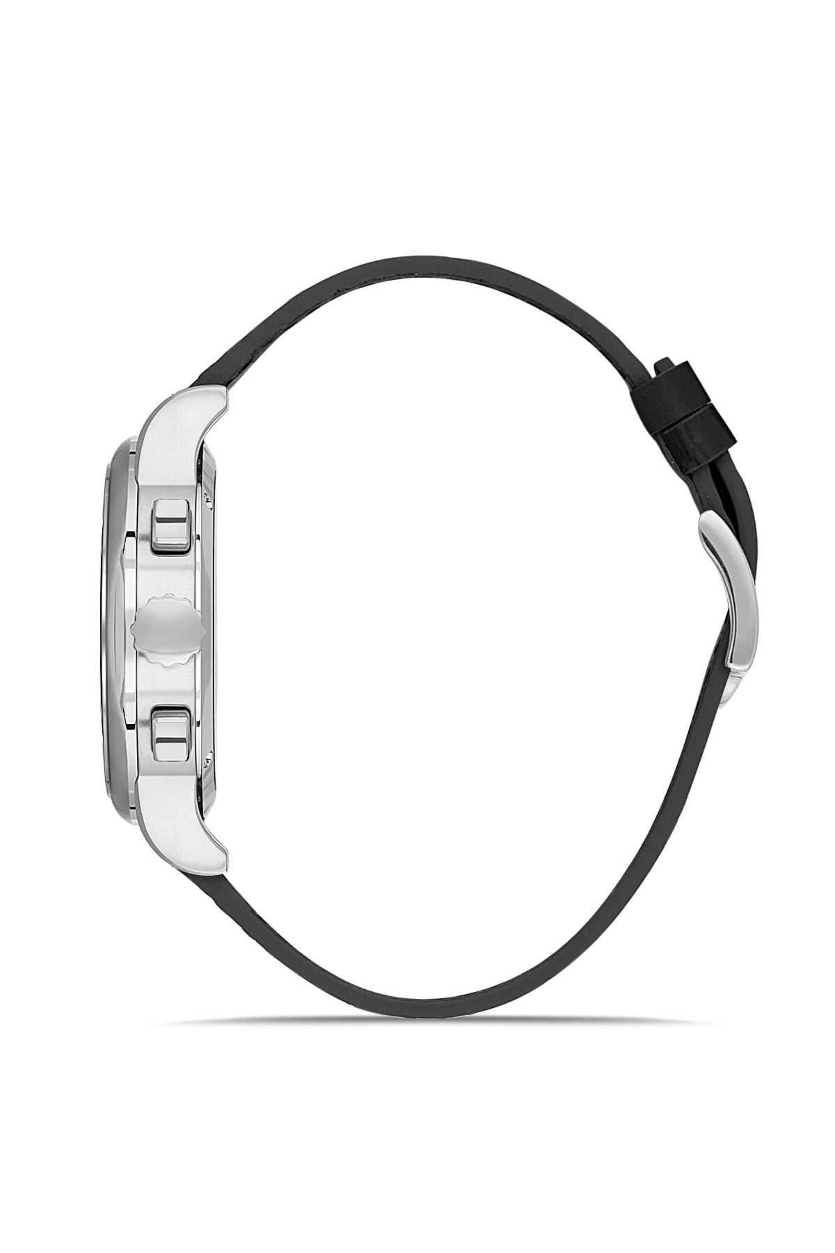 RMS Zeitmeister RMS.1.AG1624.9 men's watch with silver dial, silver case and genuine leather strap – side view
