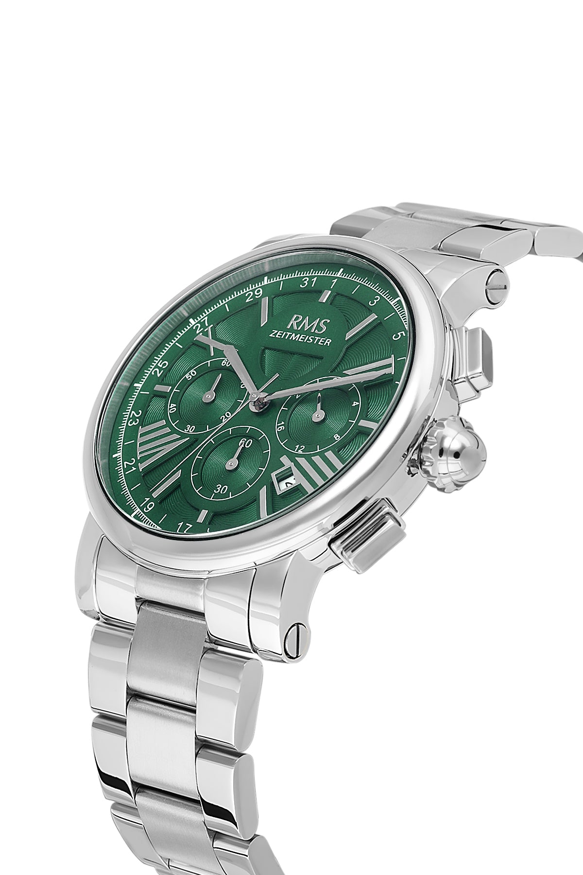 RMS Men's Green Dial Silver Stainless Steel Watch - RMS.1.AG2058.04