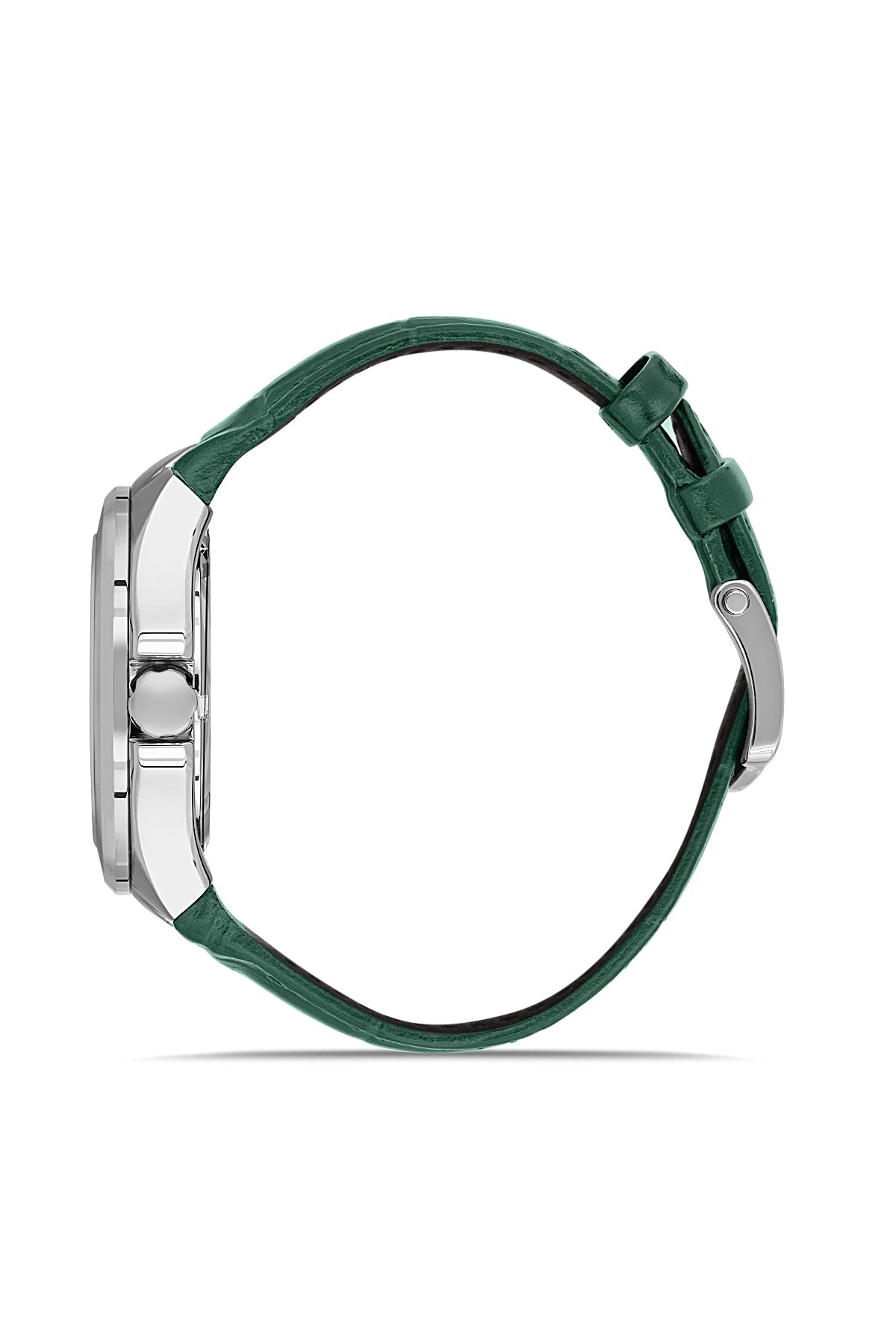 RMS Men's Green Dial Silver Calendar Leather Watch - RMS.1.AG2071.06