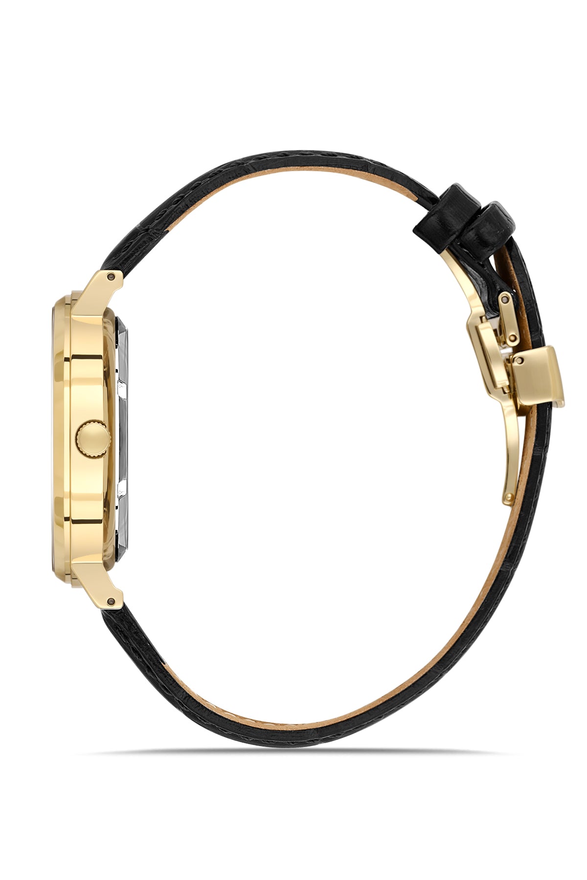RMS Men's Black Dial Gold Automatic Leather Watch - RMS.1.AG2091.172