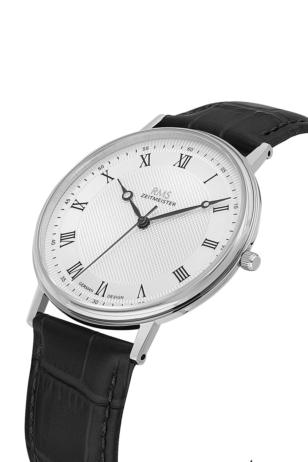 RMS Men's Silver Dial Silver Leather Watch - RMS.1.AG2091.90-WA21 - 3