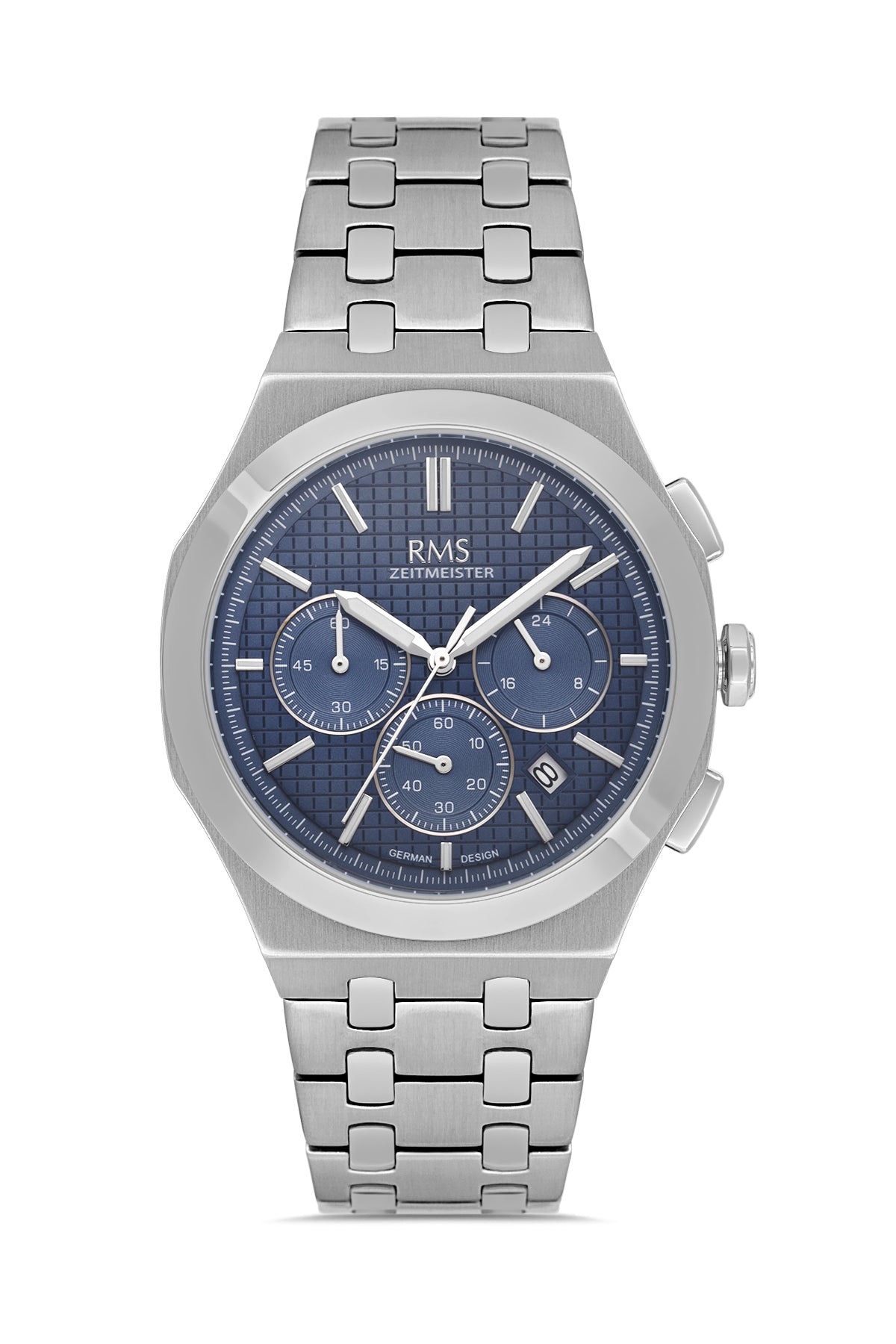 RMS Men's Blue Dial Silver Stainless Steel Watch - RMS.1.AG2102.13