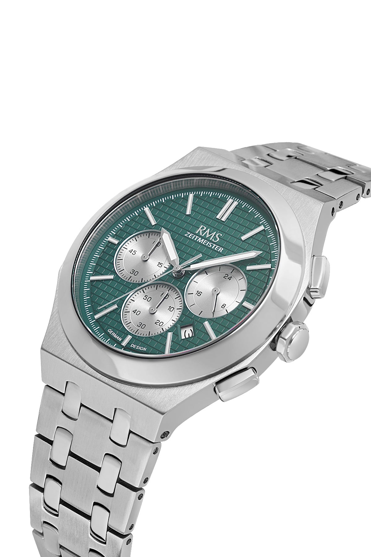 RMS Men's Green Dial Silver Stainless Steel Watch - RMS.1.AG2102.19