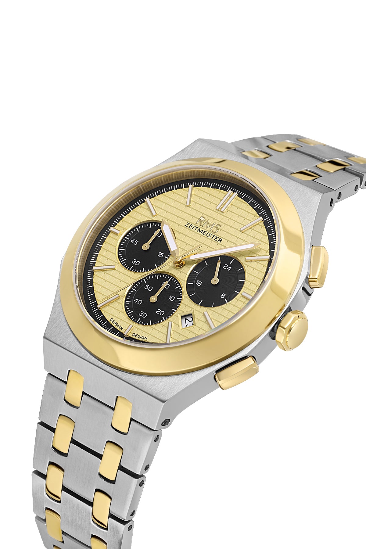 RMS Men's Gold Dial Silver Stainless Steel Watch - RMS.1.AG2102.45