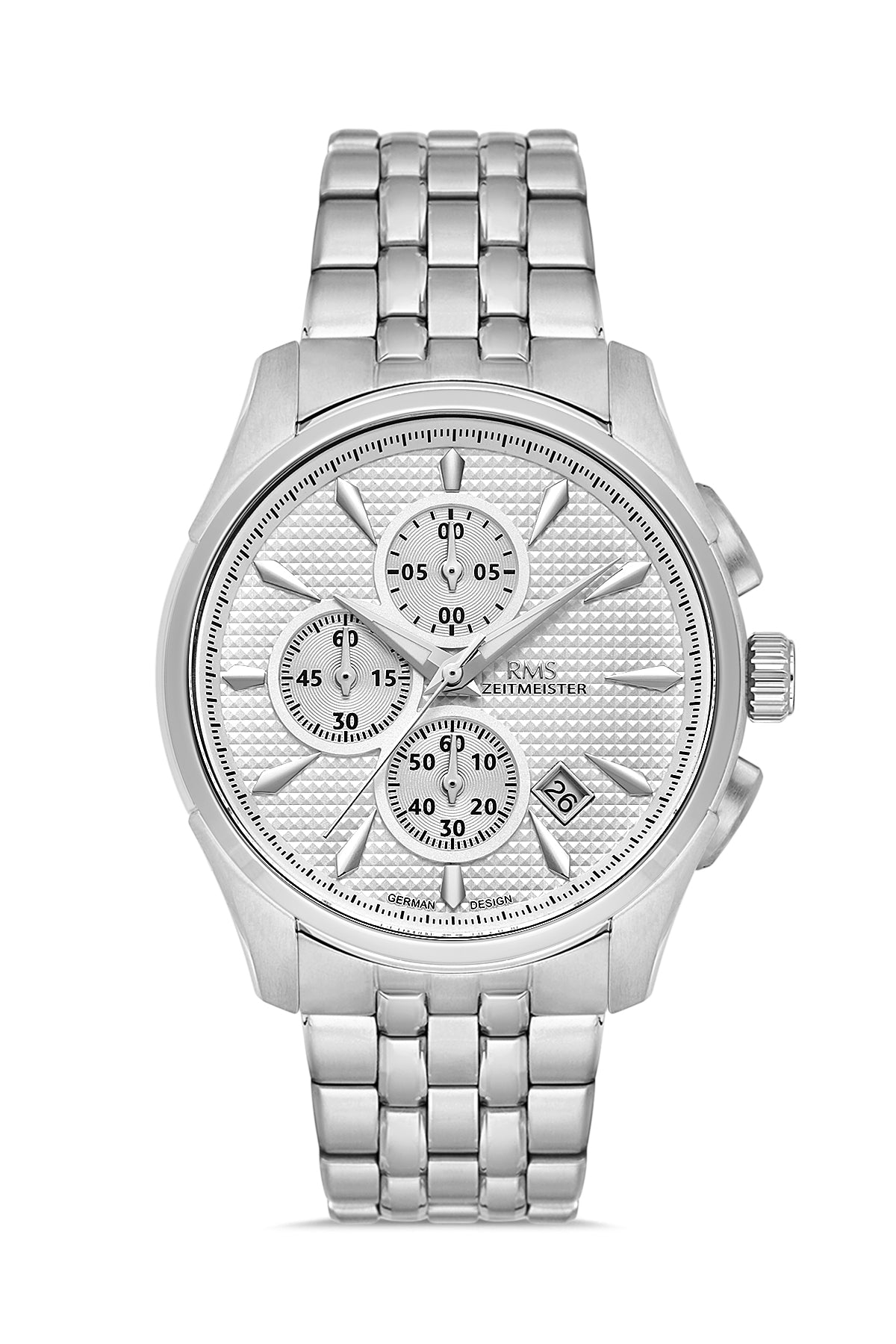 RMS Men's Silver Dial Silver Stainless Steel Watch - RMS.1.AG2111.10