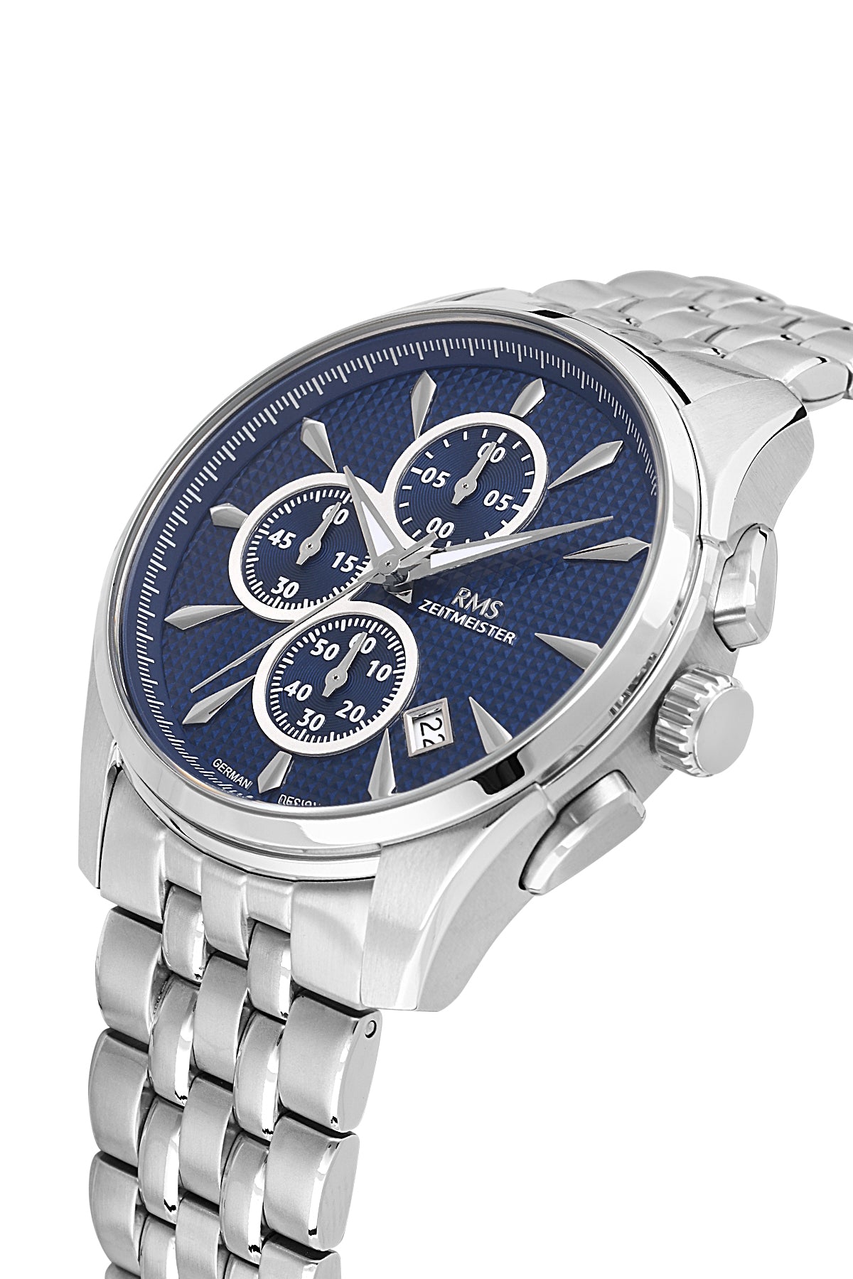 RMS Men's Blue Dial Silver Stainless Steel Watch - RMS.1.AG2111.13