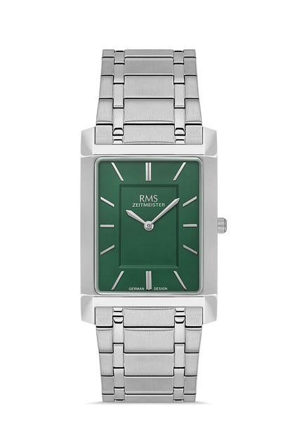RMS Zeitmeister Green Dial Silver Plated Men's Watch - Stainless Steel Bracelet - RMS.1.AG2120.19