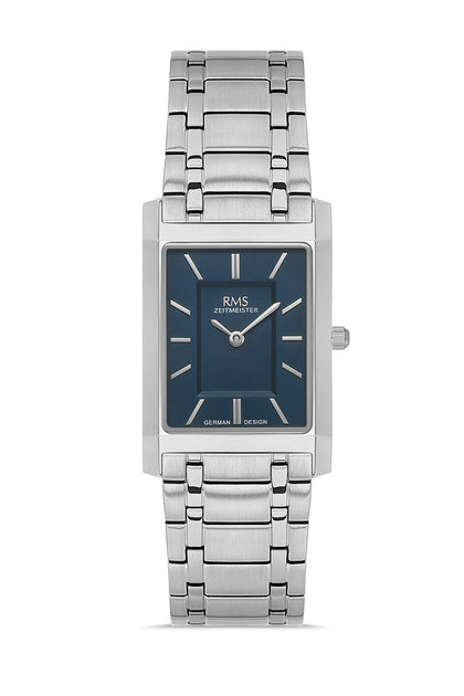 RMS Zeitmeister Blue Dial Silver Plated Women's Watch - Stainless Steel Bracelet - RMS.1.AG2121.13