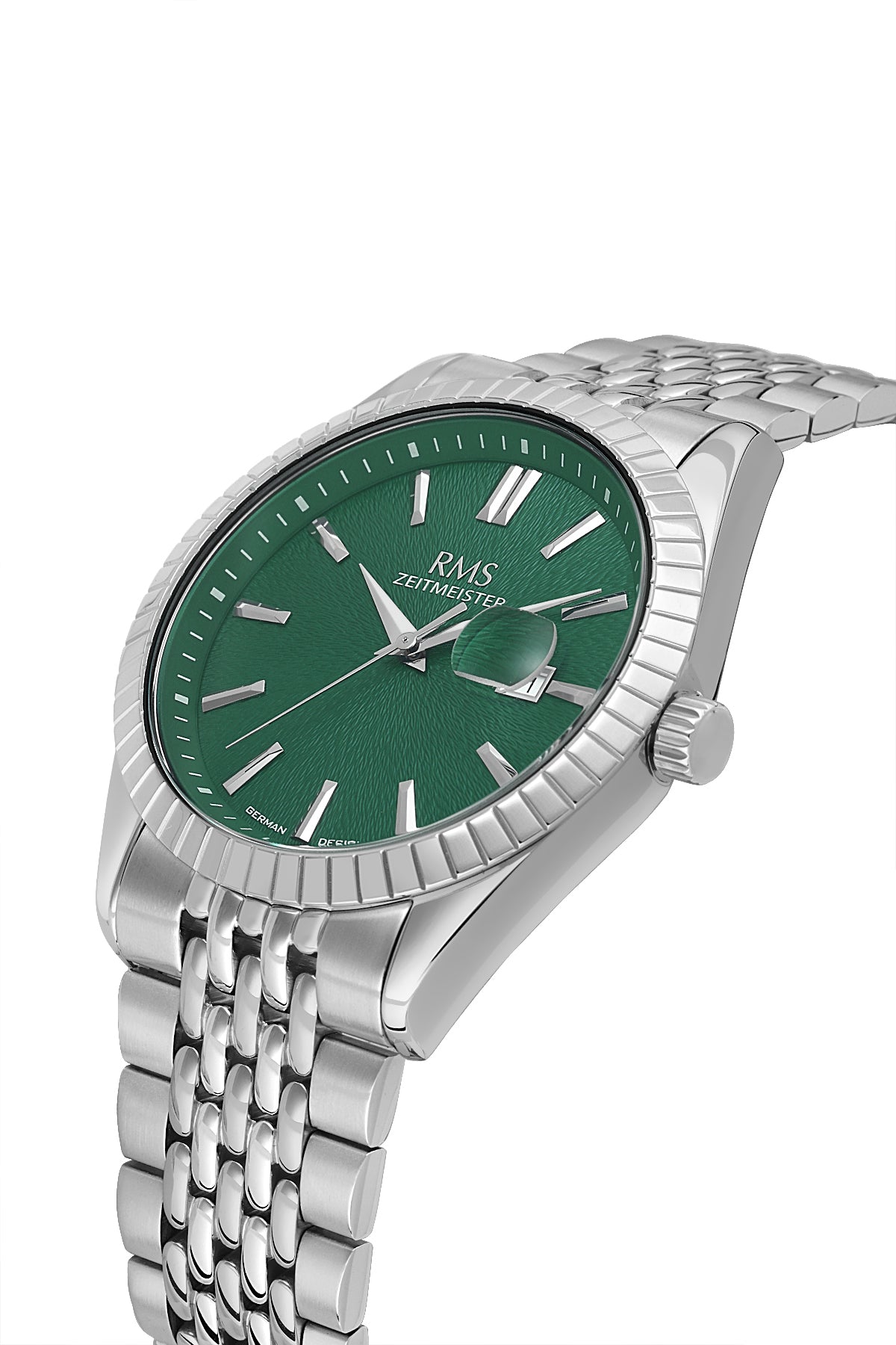 RMS Men's Green Dial Silver Calendar Stainless Steel Watch - RMS.1.AG2125.19 - 3