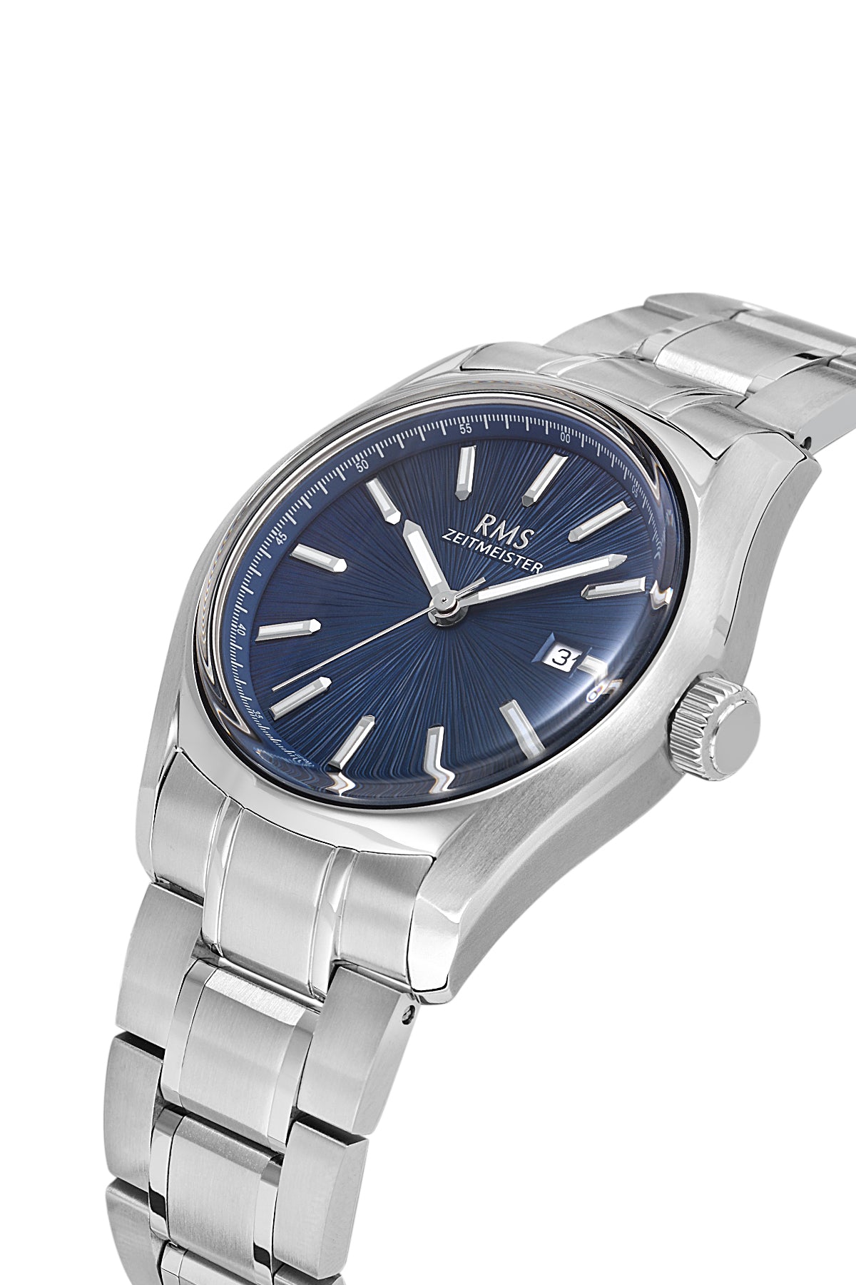 RMS Men's Blue Dial Silver Stainless Steel Watch - RMS.1.AG2127.13