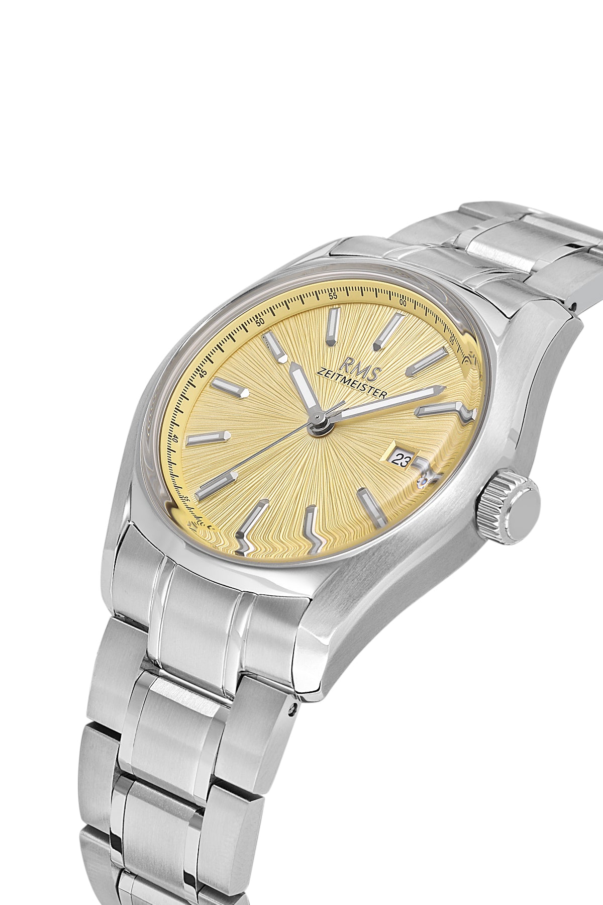 RMS Men's Gold Dial Silver Stainless Steel Watch - RMS.1.AG2127.18