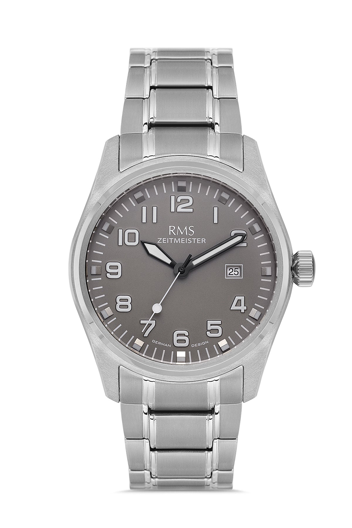 RMS Men's Gray Dial Titanium Calendar Stainless Steel Watch - RMS.1.AG2141.115