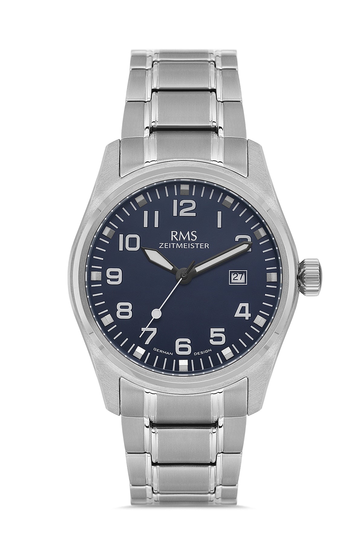 RMS Men's Blue Dial Titanium Calendar Stainless Steel Watch - RMS.1.AG2141.13