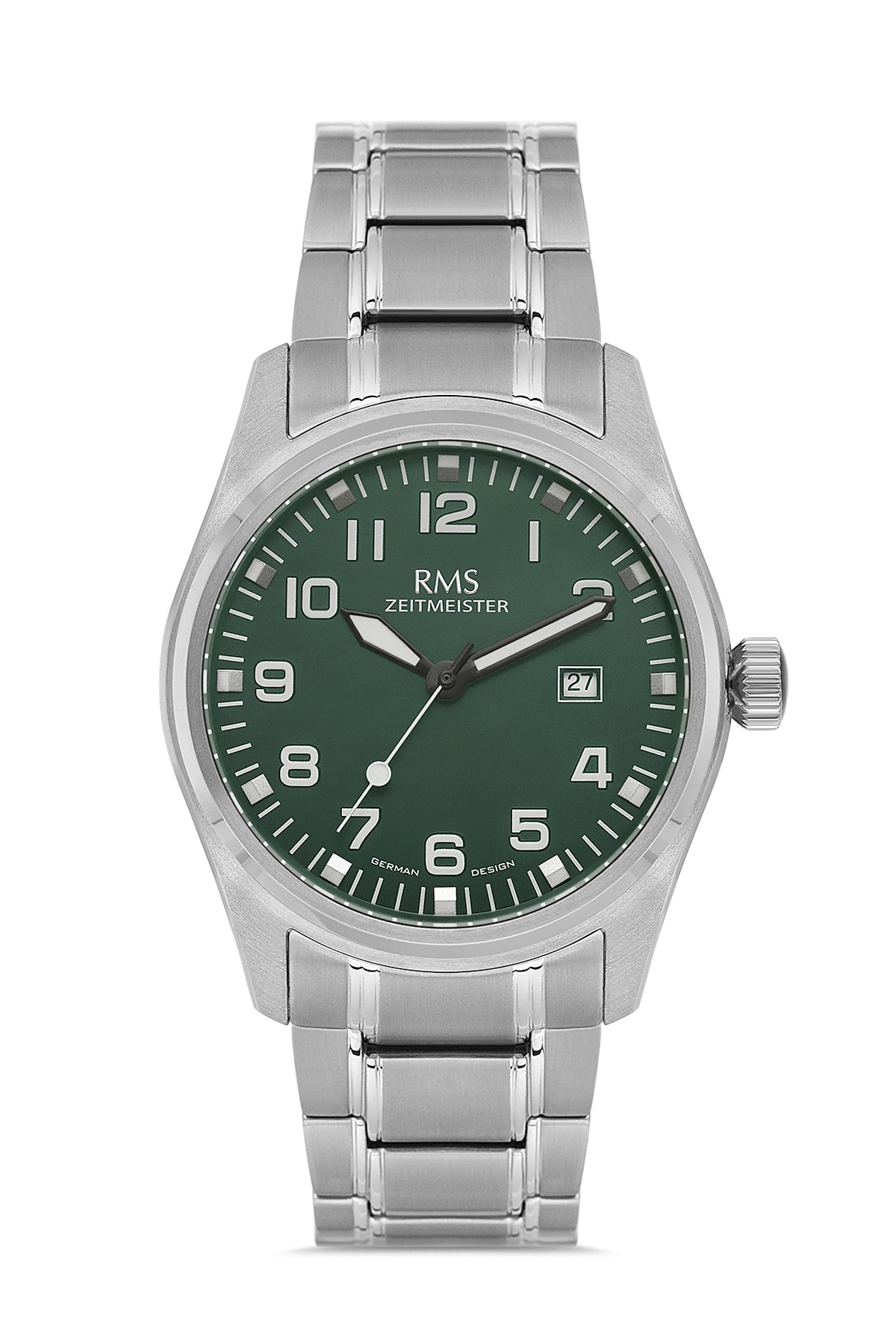 RMS Men's Green Dial Titanium Calendar Stainless Steel Watch - RMS.1.AG2141.19