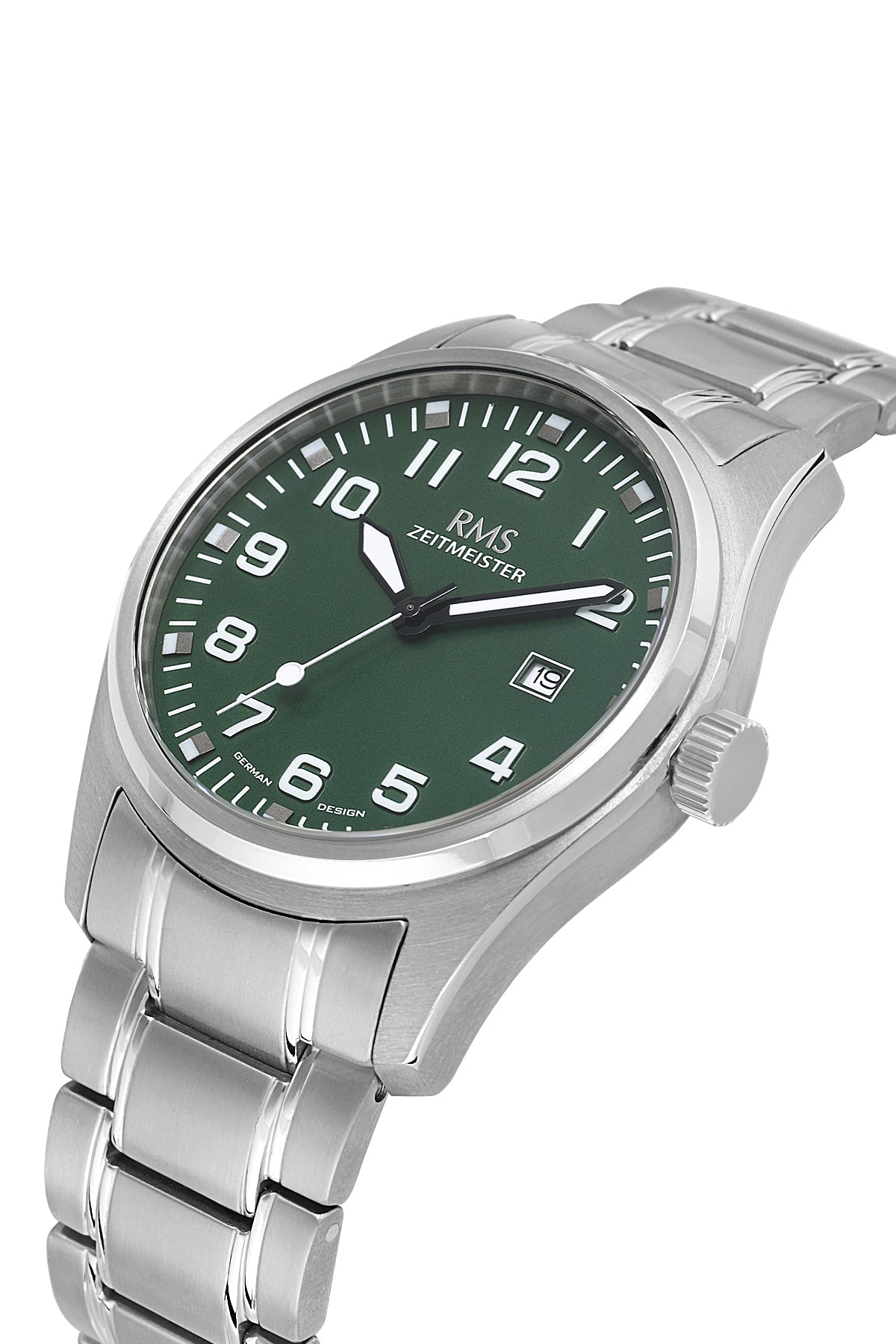 RMS Men's Green Dial Titanium Calendar Stainless Steel Watch - RMS.1.AG2141.19 - 3