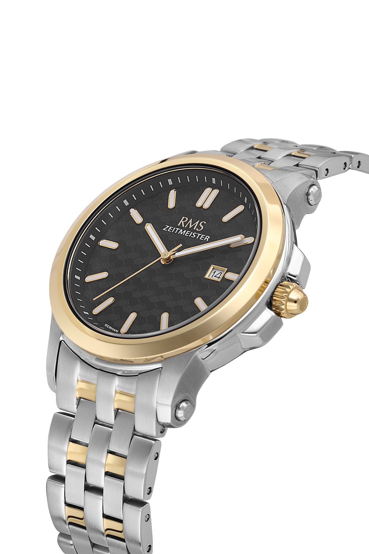 RMS Men's Black Dial Gold & Silver Stainless Steel Watch - RMS.1.AG2151.42