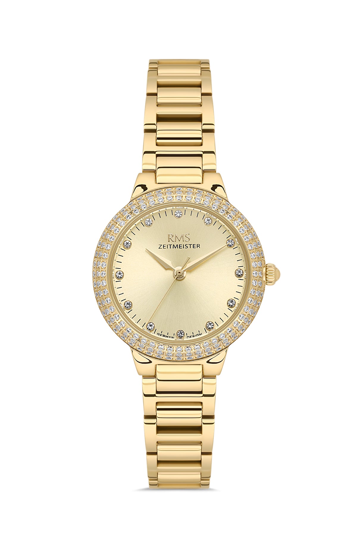 RMS Women's Gold Dial Gold Stone Detailed Stainless Steel Watch - RMS.1.AG2165.25